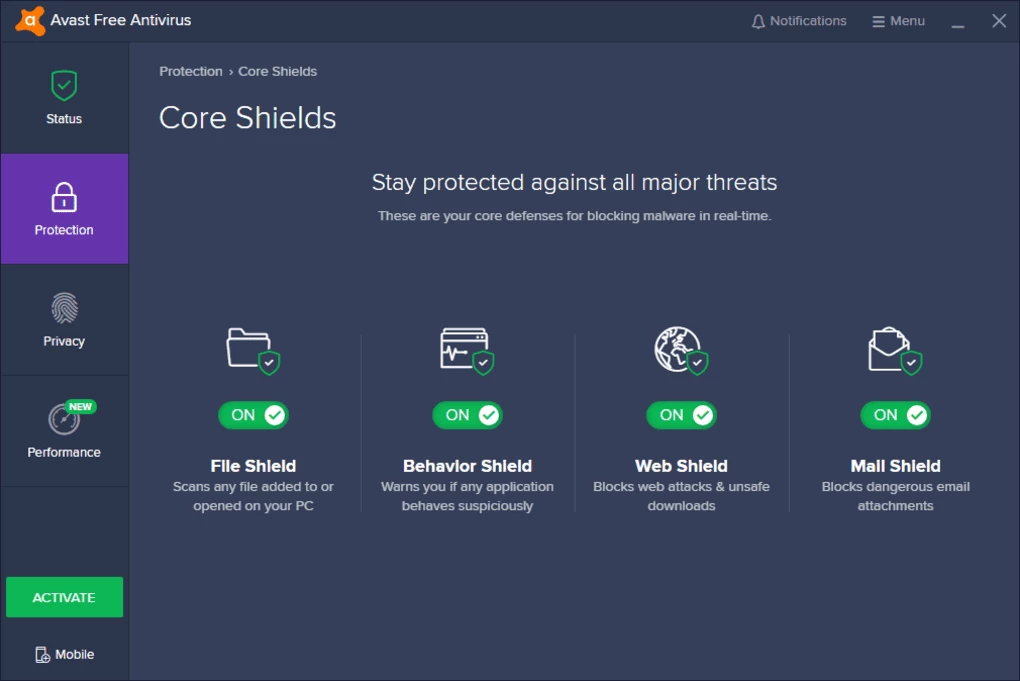 Avast Antivirus — captura de tela 6